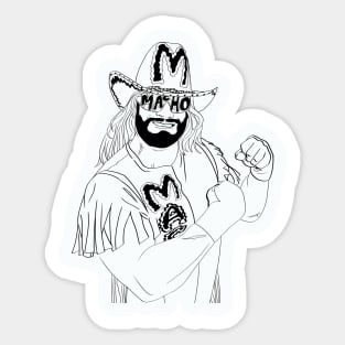 Macho Man Line art Sticker
